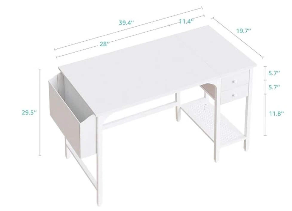 White Desk + Office Chair Combo — Home Office/Dorm Set - photo 5