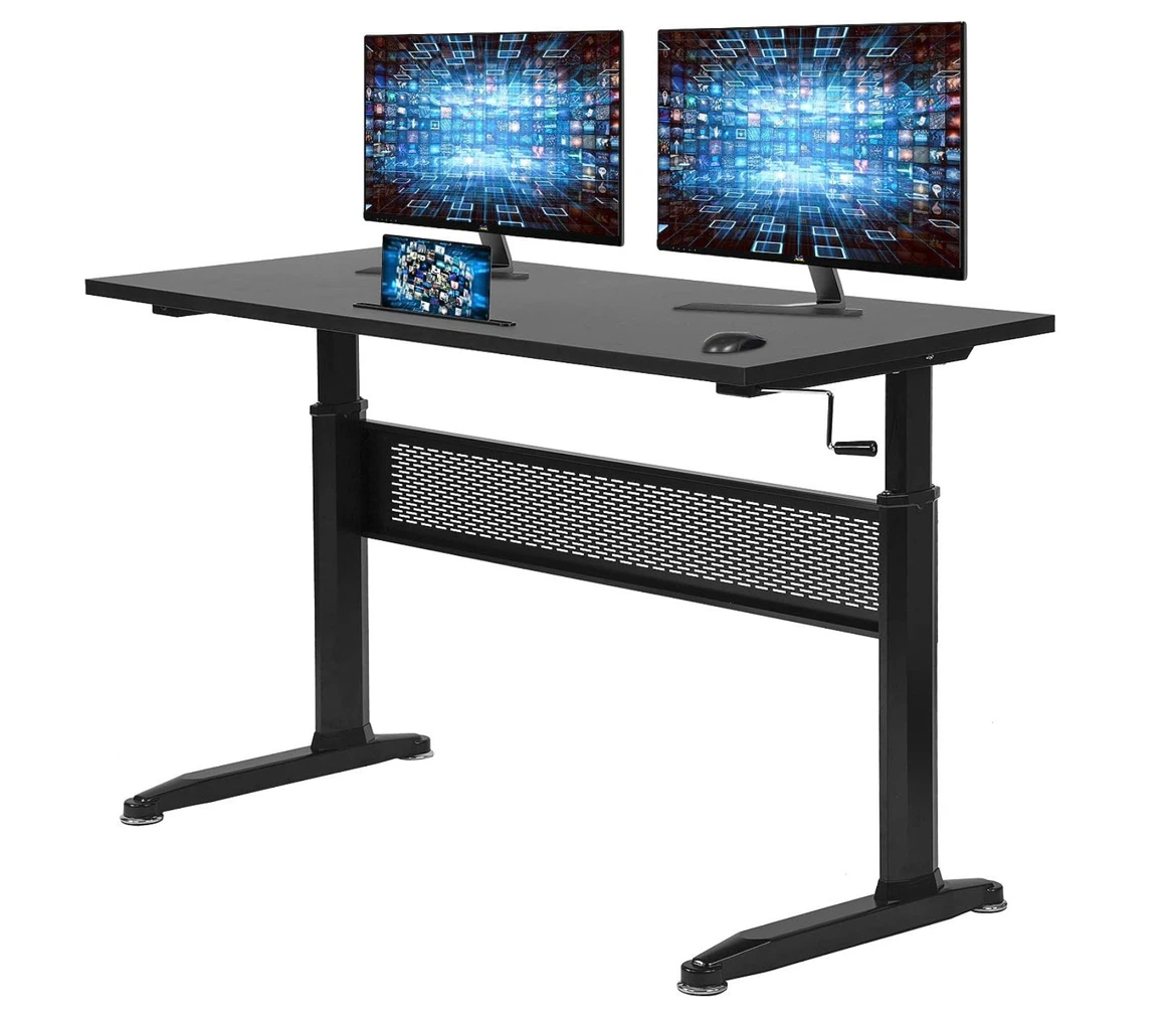 Black Crank Height-Adjustable Standing Desk