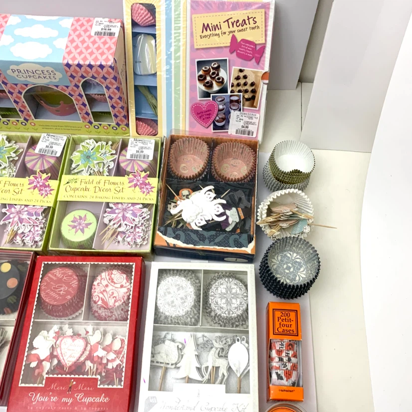 Cupcake Decorating Supplies Liners Toppers Baking Kit Bulk Lot - photo 5