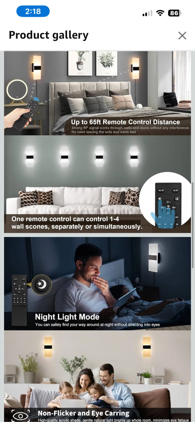 Plug In Wall Scones w/ Remote - set of 2 - photo 5