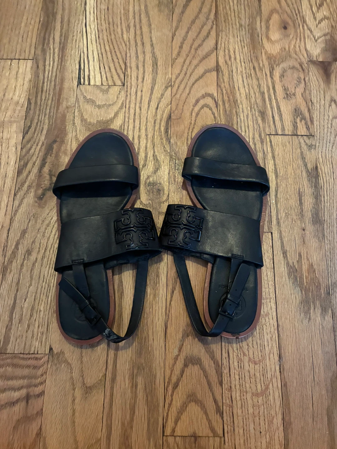 Tory Burch Black Leather Sandals size 5