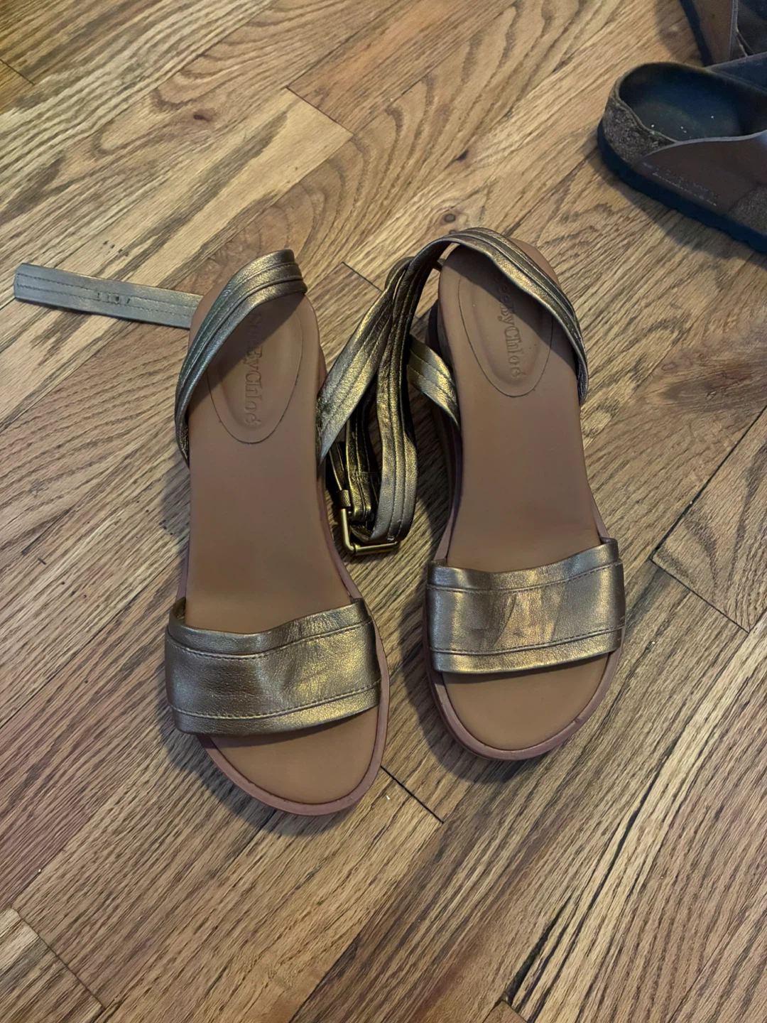 See by Chloé Metallic Wedge Sandals - photo 3