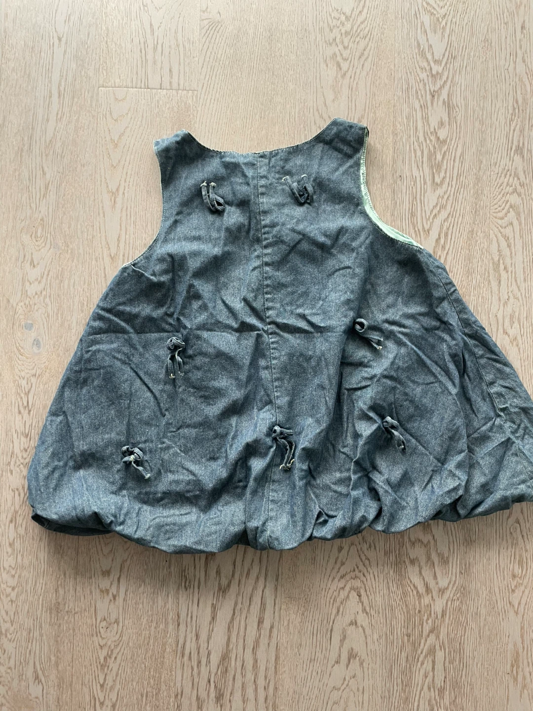 Denim Dress with Green Lining，size M - photo 4