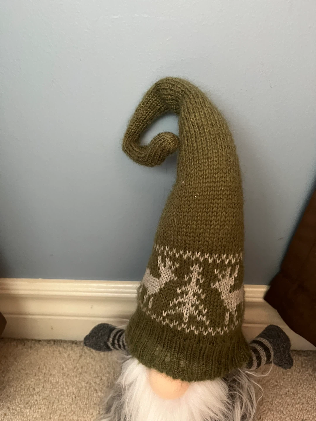 Knit Gnome Figurine with Antler Pattern Hat - photo 3