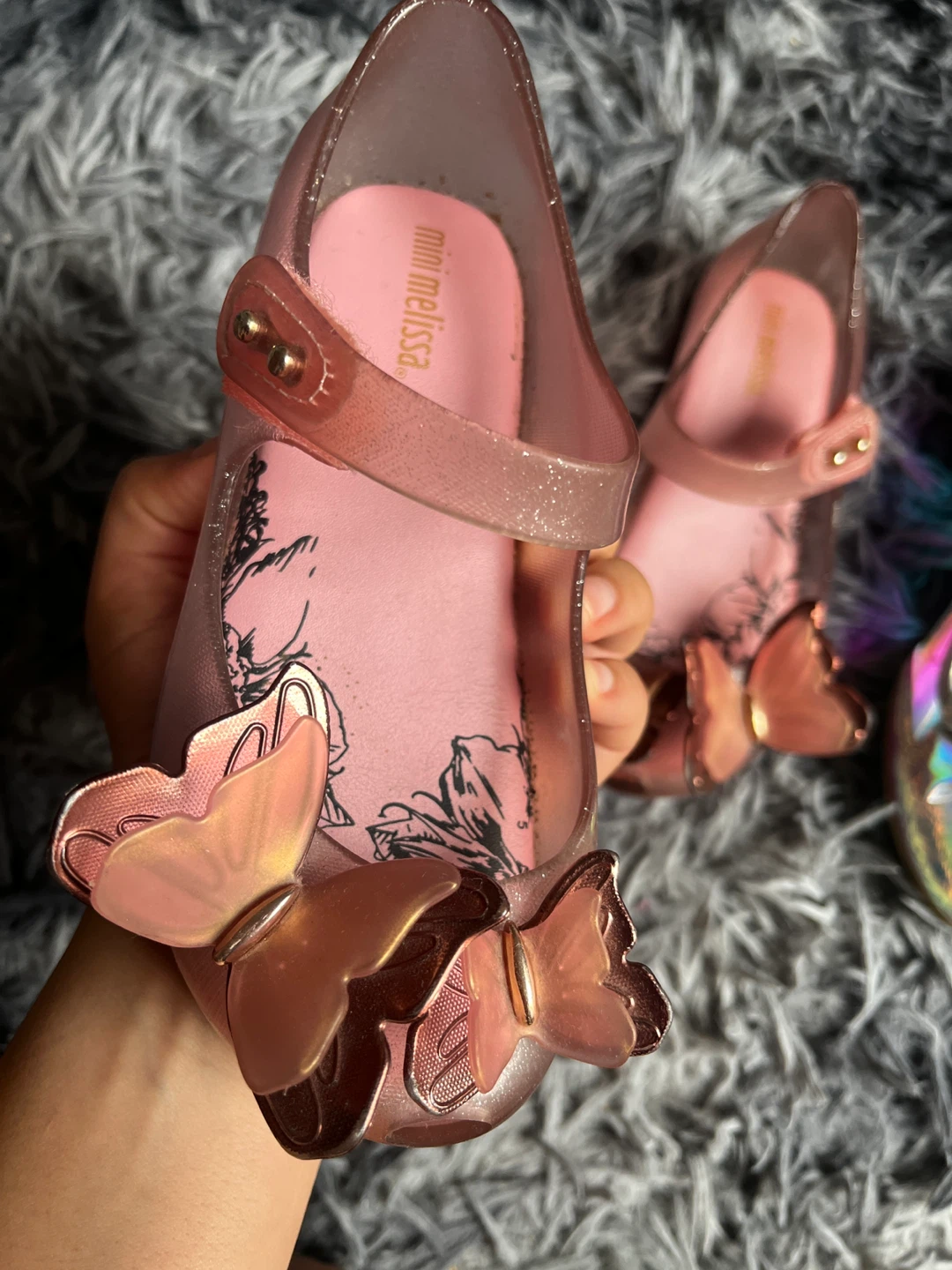 Mini Melissa Pink Butterfly Jelly Shoes - photo 2