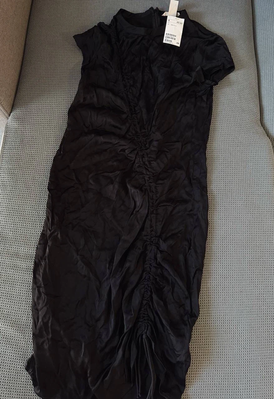 H&M Black Satin Dress – Size 4 (XS–S) - photo 5