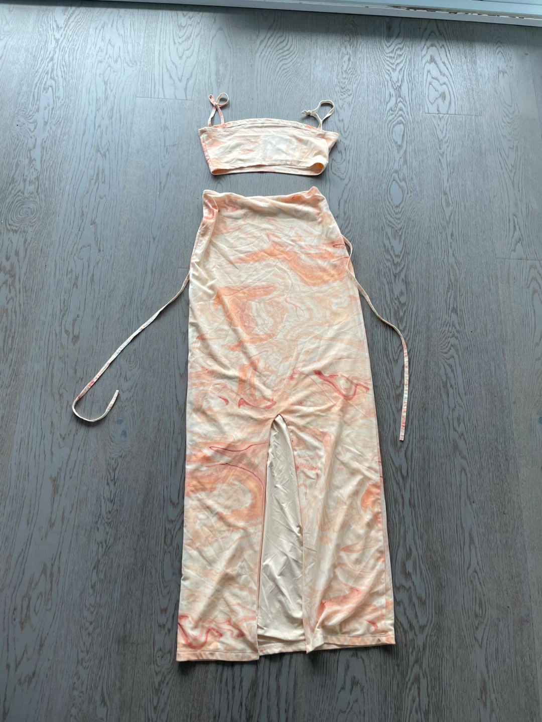 Two-Piece Crop Top and Maxi Skirt Set, size S