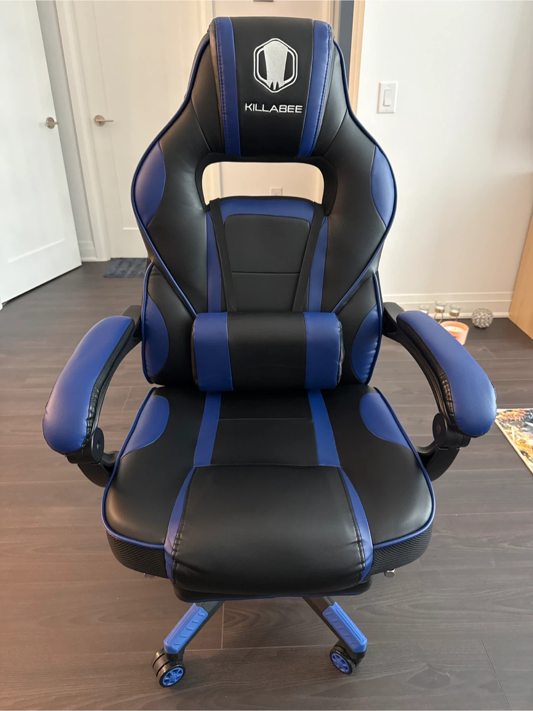 Ergonomic Gaming Chair with Footrest &  Built-in Massager