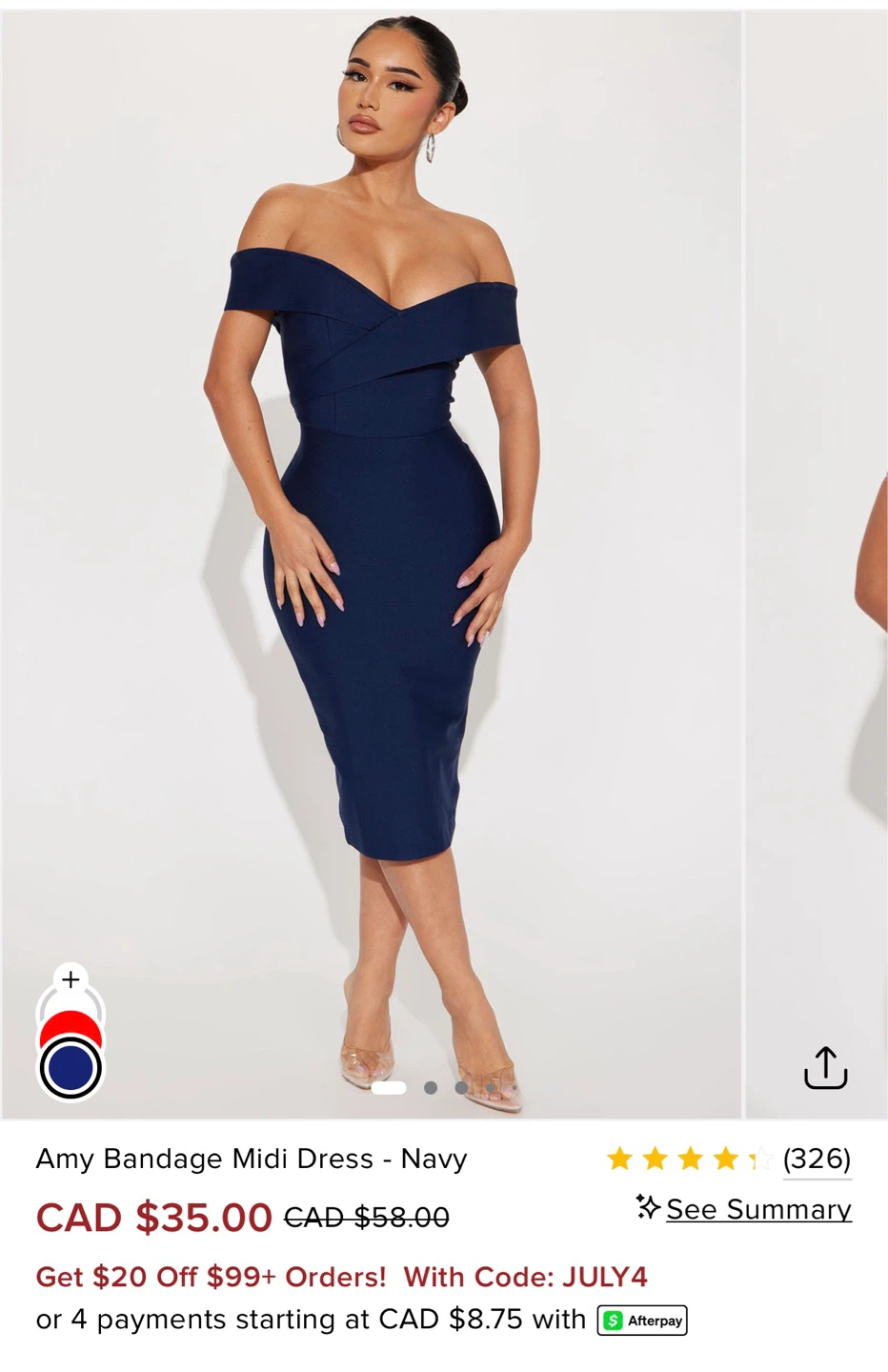 Navy Amy Bandage Midi Dress