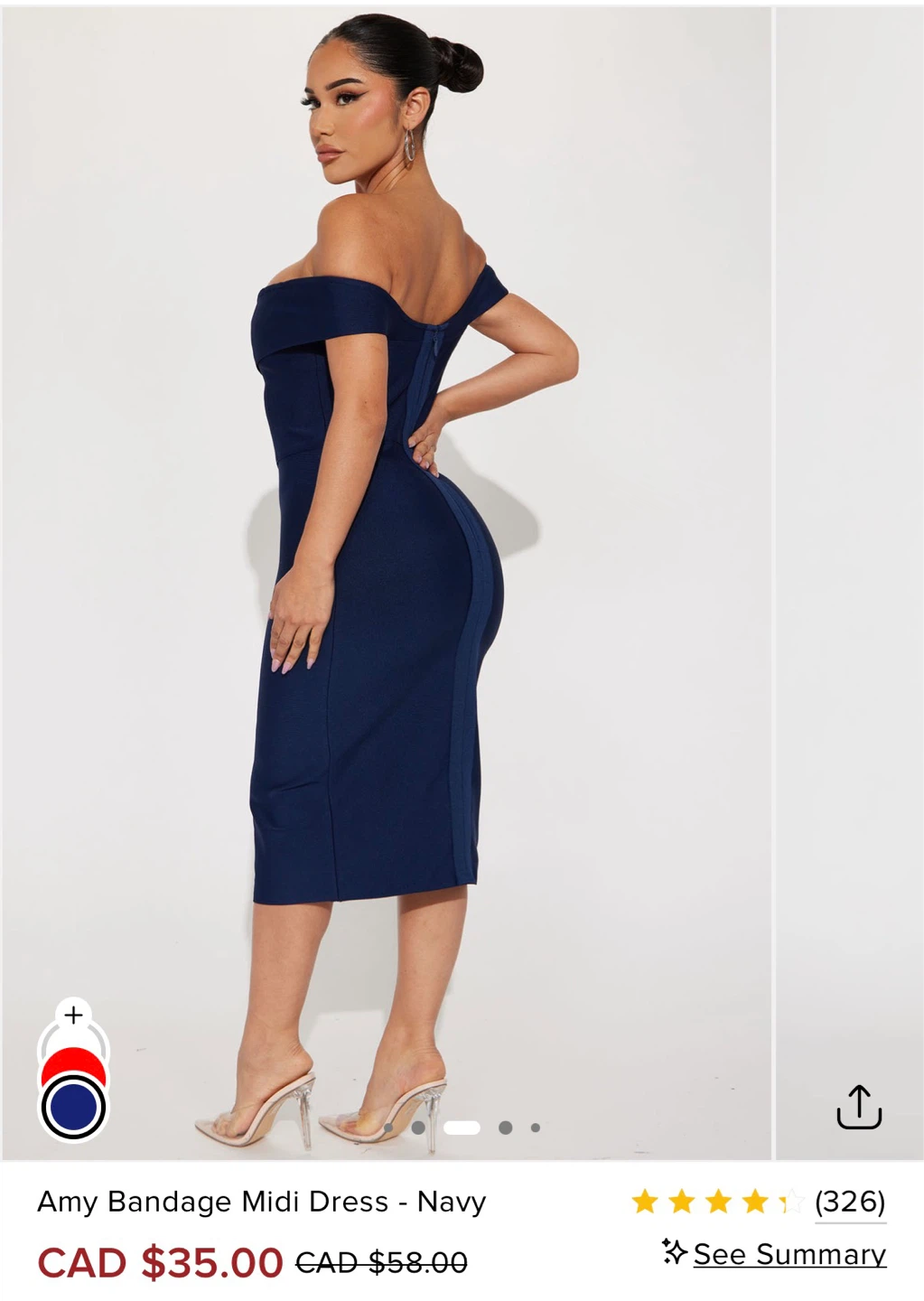 Navy Amy Bandage Midi Dress - photo 2