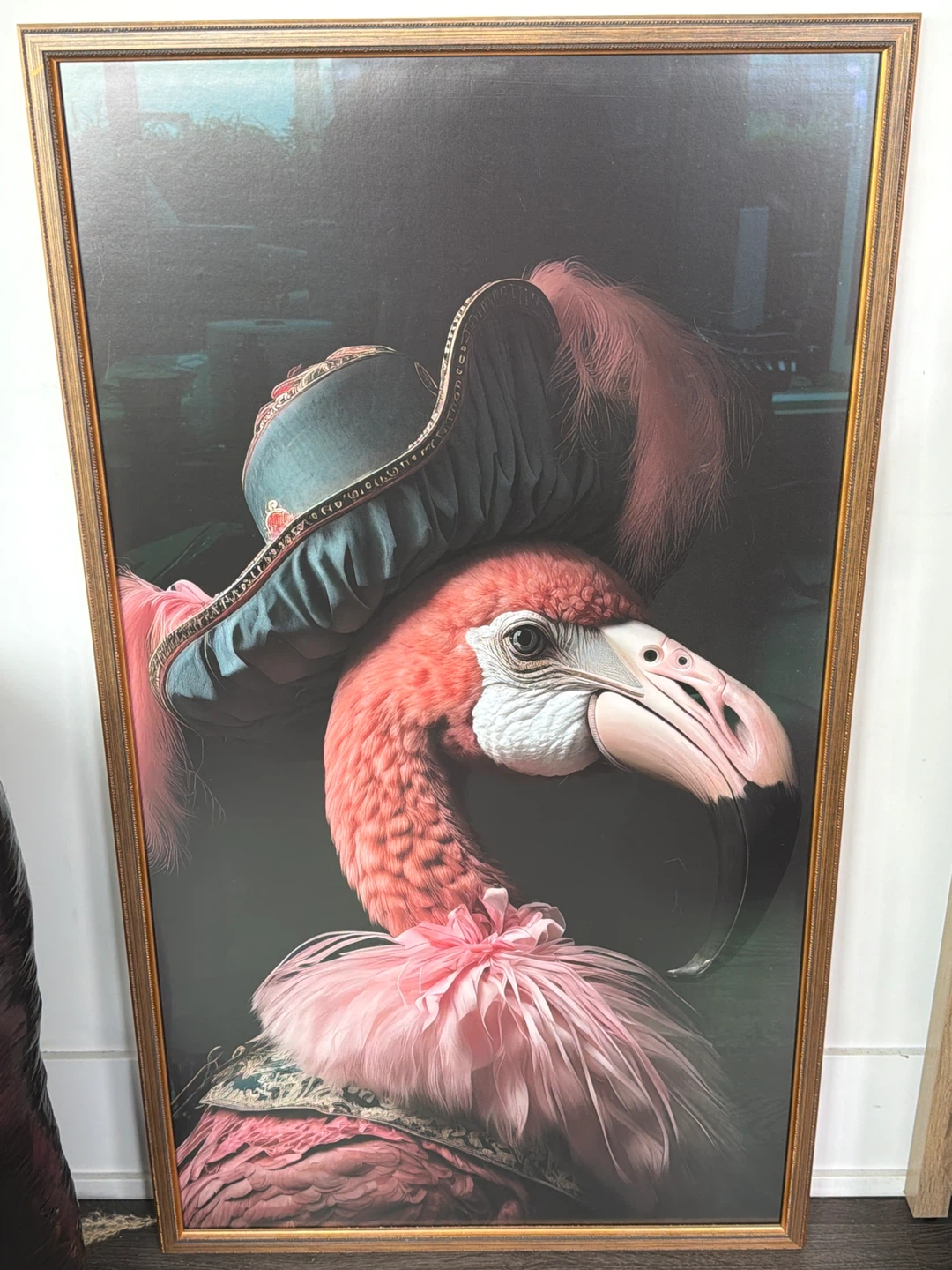 Custom Framed Flamingo Wall Art | 47” × 26” | Statement Piece