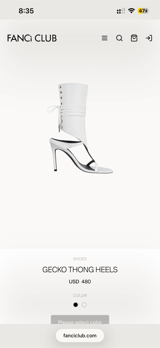 Fanci Club Gecko Thong Heels White