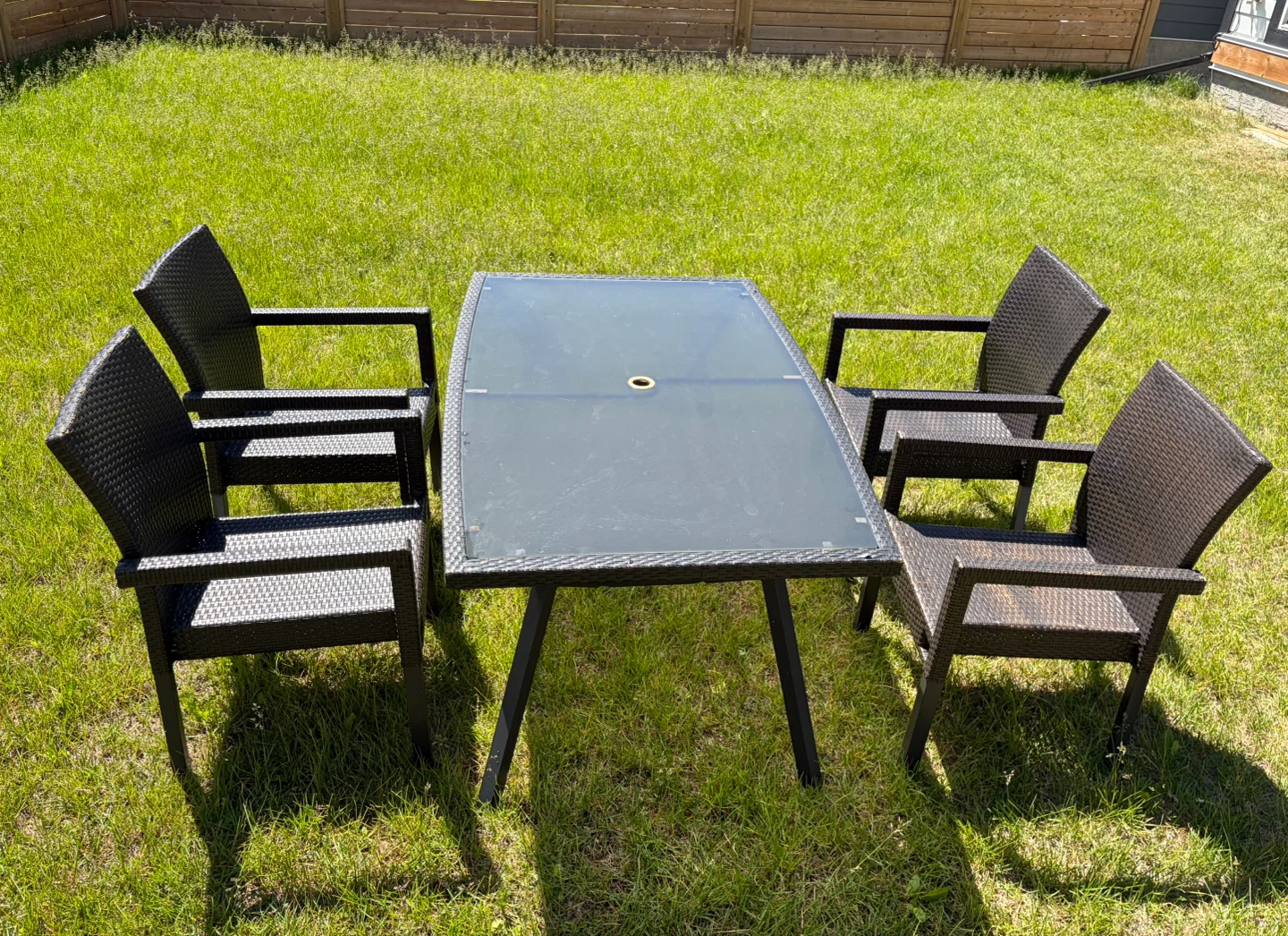 Patio set glass top table with 4 charis - photo 3