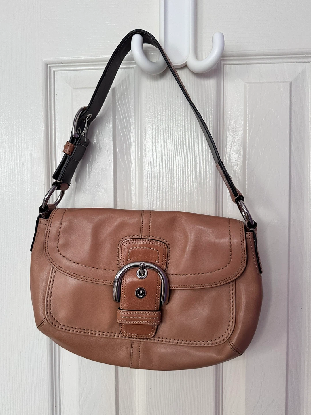 Coach Soho Leather Shoulder Bag - Tan