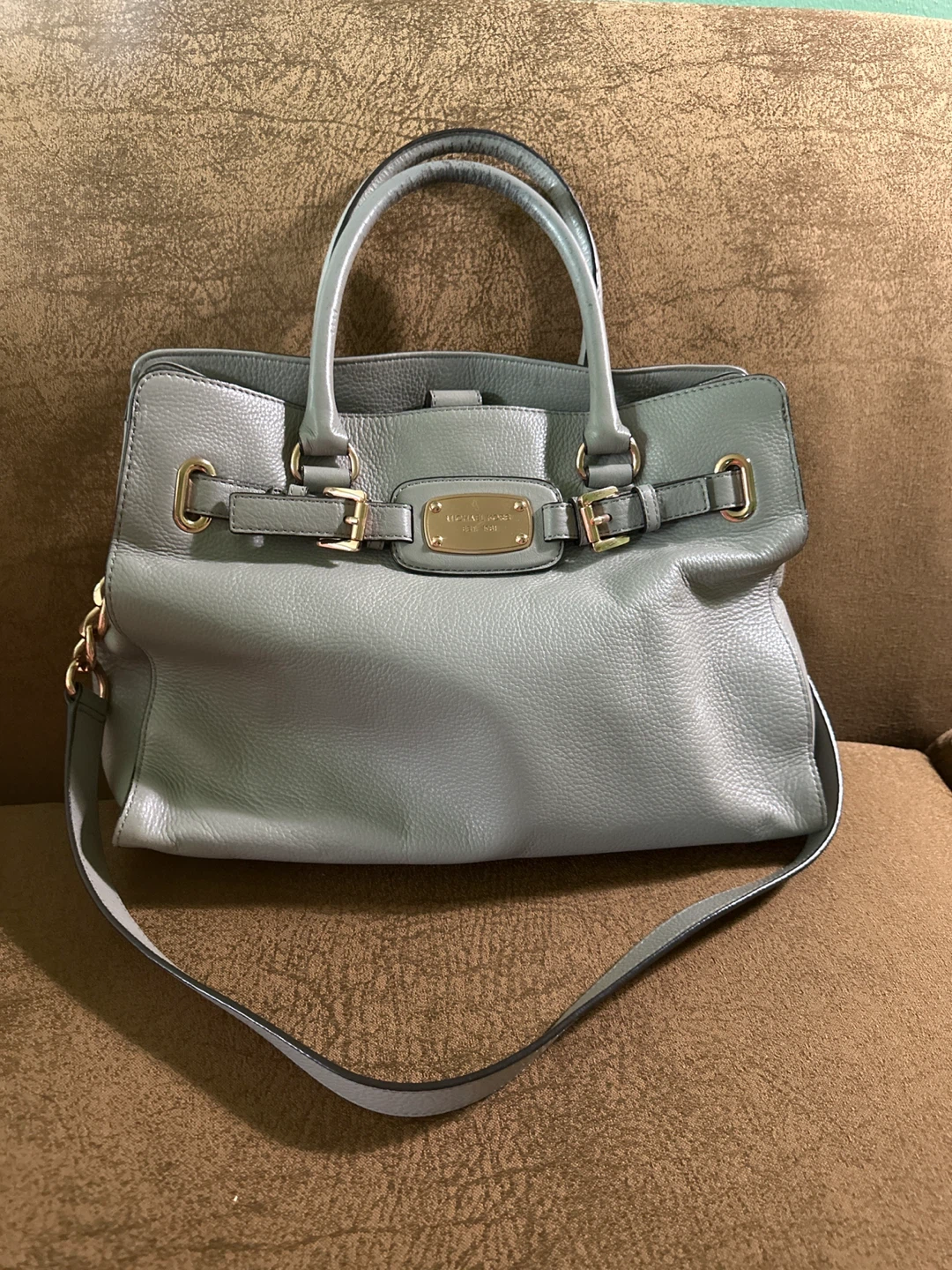 Michael Kors Grey Leather Satchel Handbag