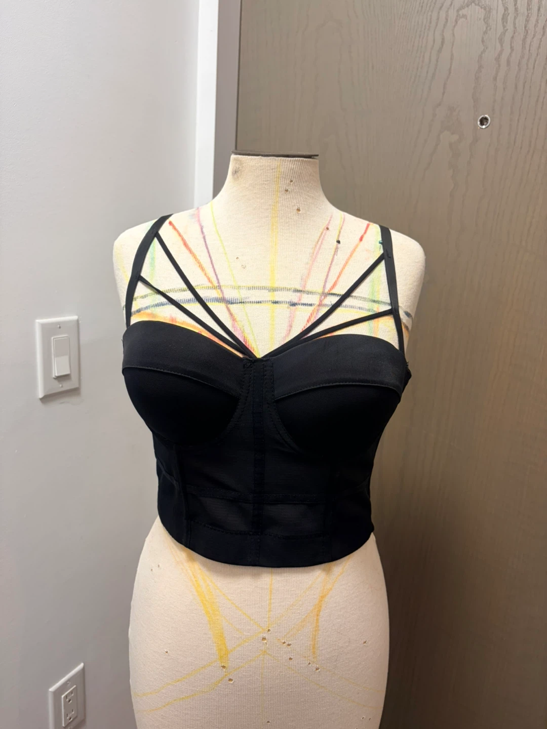 Black Strappy Corset Top - photo 2