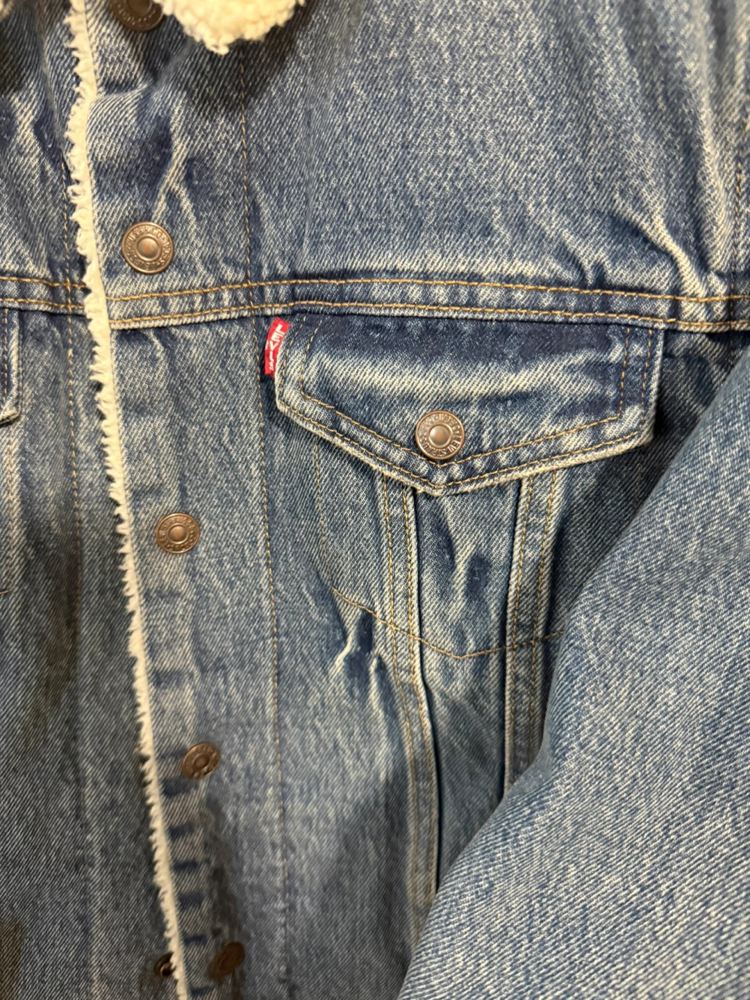 Levi's Sherpa Lined Denim Trucker Jacket Size M - photo 2