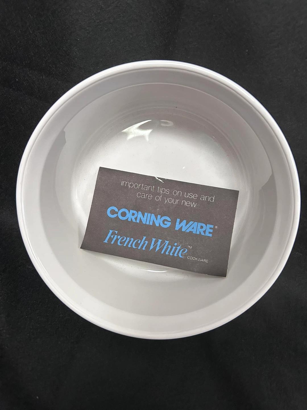 Corning Ware French White 1.5 Qt Round Baking Dish