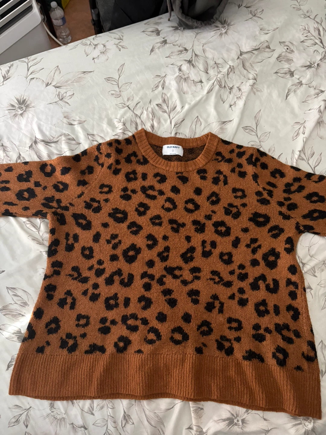 Cheetah Pattern Orange Sweater