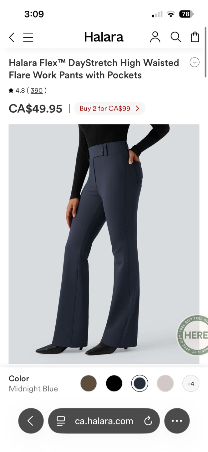Halara Flex DayStretch High Waisted Flare Work Pants XL