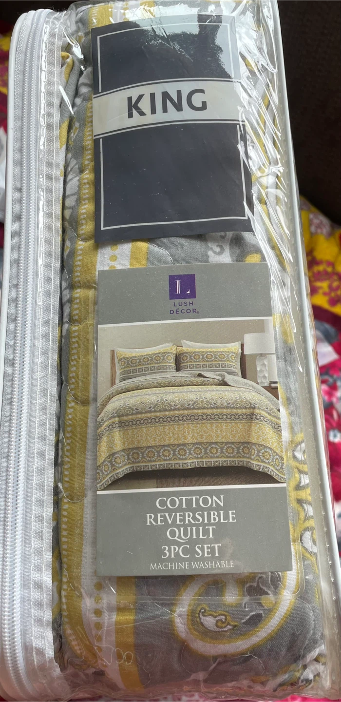New Lush Decor King Cotton Reversible Quilt 3PC Set - photo 2
