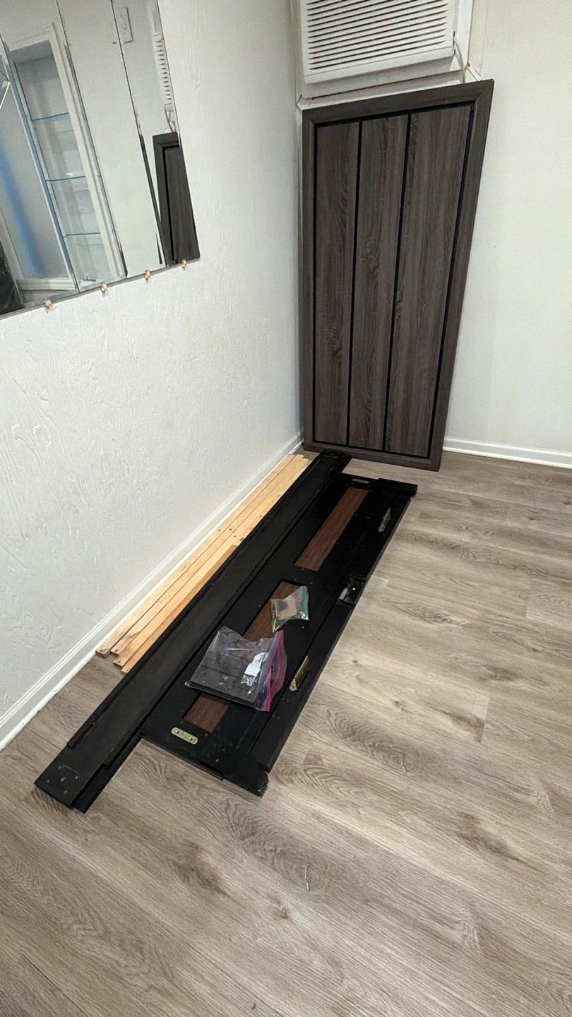 Modern Dark Wood Queen Bed Frame with Headboard - photo 2