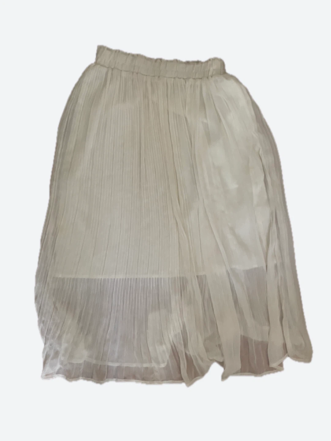 Oak + Fort Pleated Midi Skirt Cream Size S/P