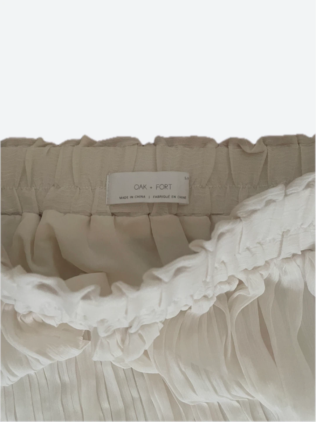 Oak + Fort Pleated Midi Skirt Cream Size S/P - photo 2