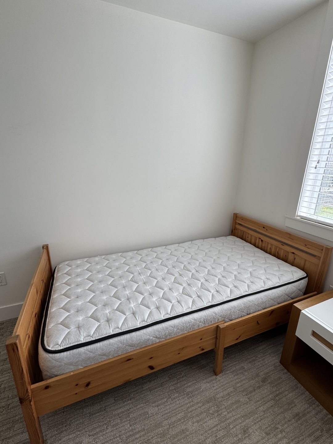 Wooden Twin Bed Frame with Mattress - photo 4