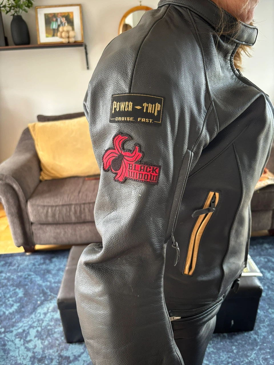 Power Trip Black Leather Motorcycle Jacket - photo 4