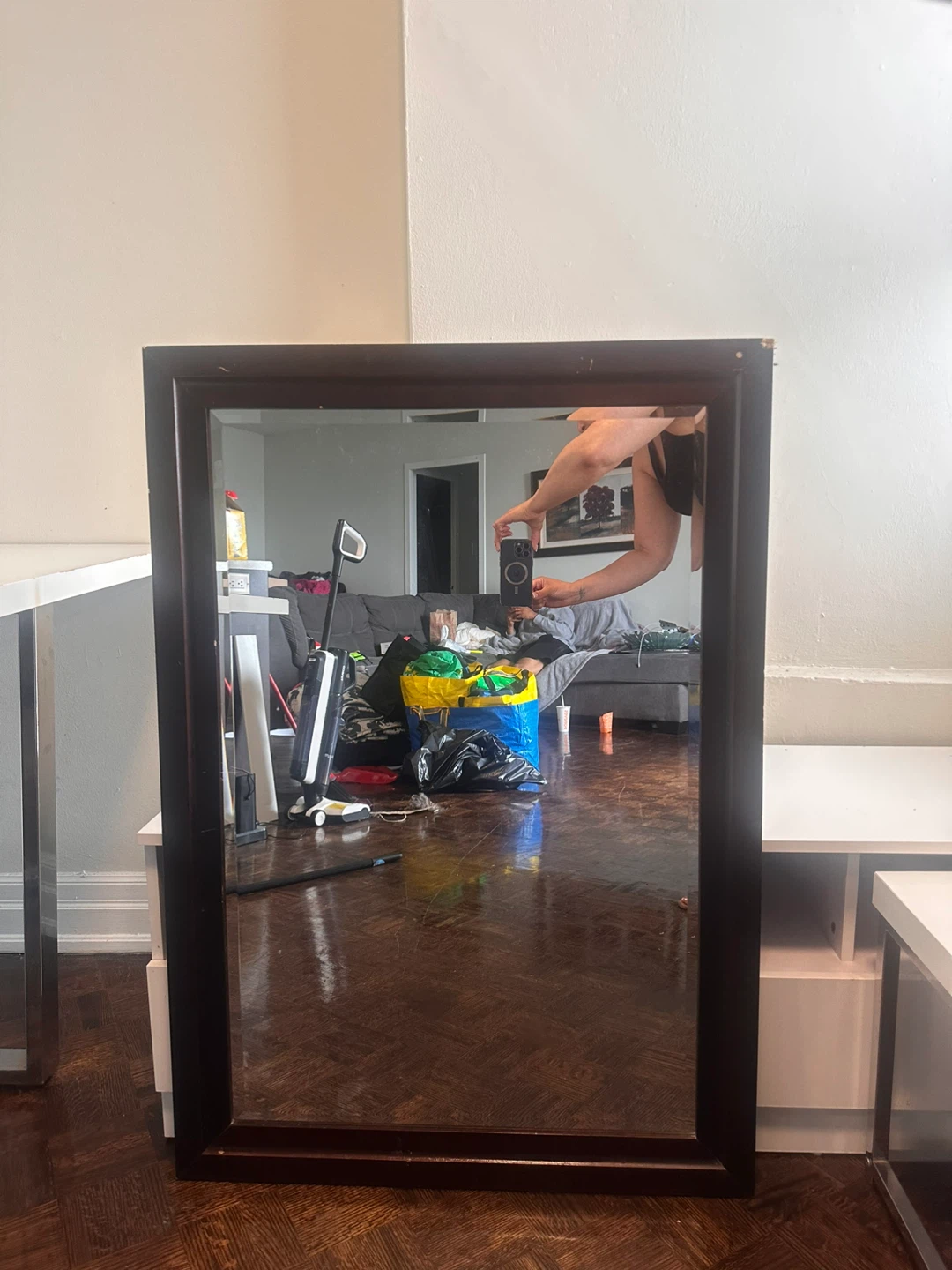 Dark Wood Framed Mirror - photo 2