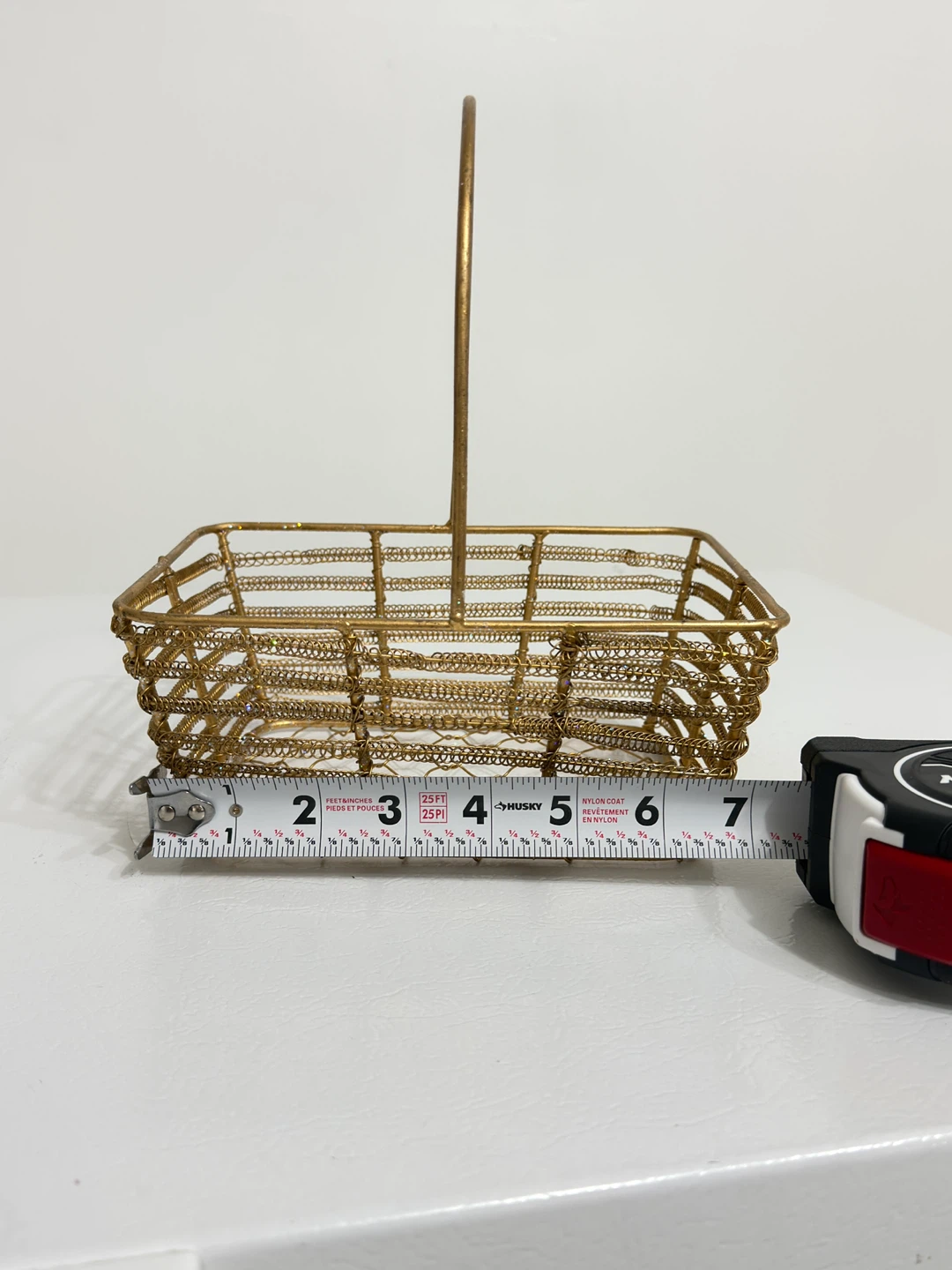 Gold Wire Decorative Basket with Handle - photo 5