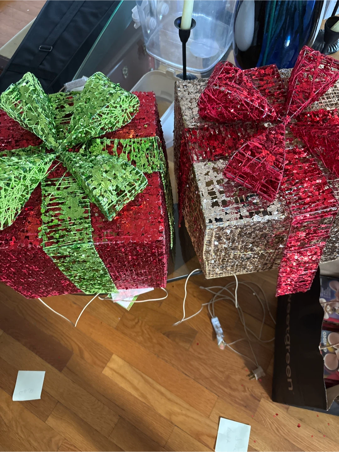 Glittery Gift Box Christmas Decorations