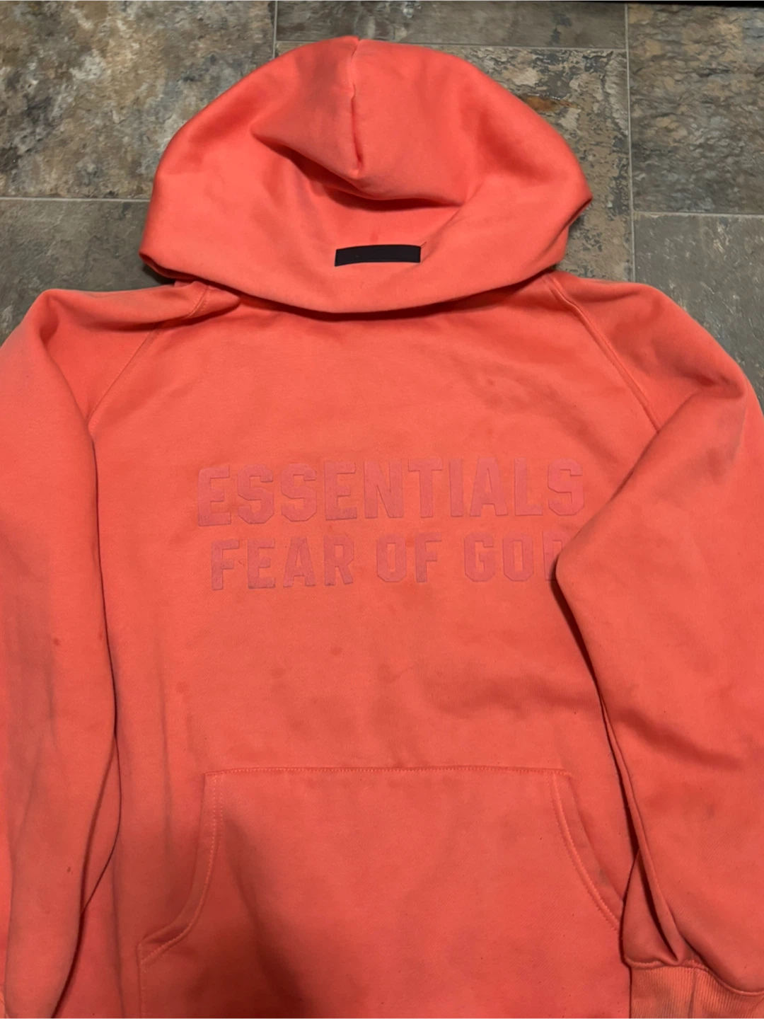 Fear of God Essentials Hoodie and Sweat Shorts Set Orange - photo 2