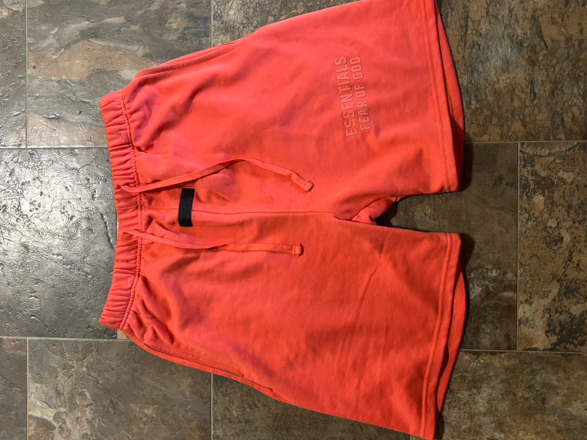 Fear of God Essentials Hoodie and Sweat Shorts Set Orange - photo 4