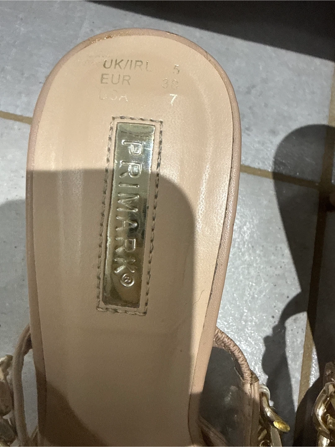 Primark Nude Chain Detail Heeled Mules - Size 7 - photo 2