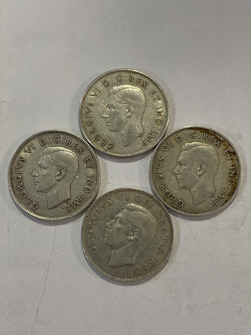 Canada 50 Cent Coins - 1942, 1943, 1940, 1943