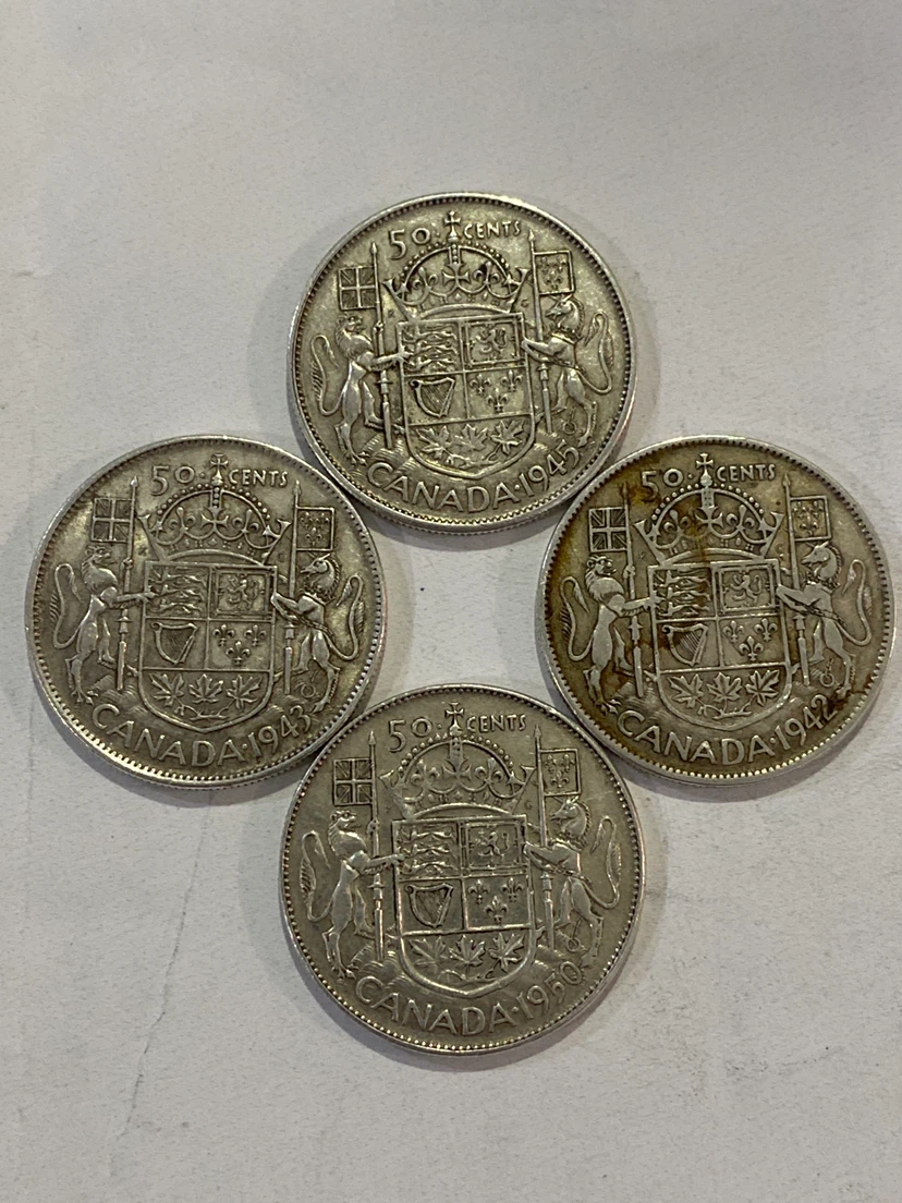 Canada 50 Cent Coins - 1942, 1943, 1940, 1943 - photo 2