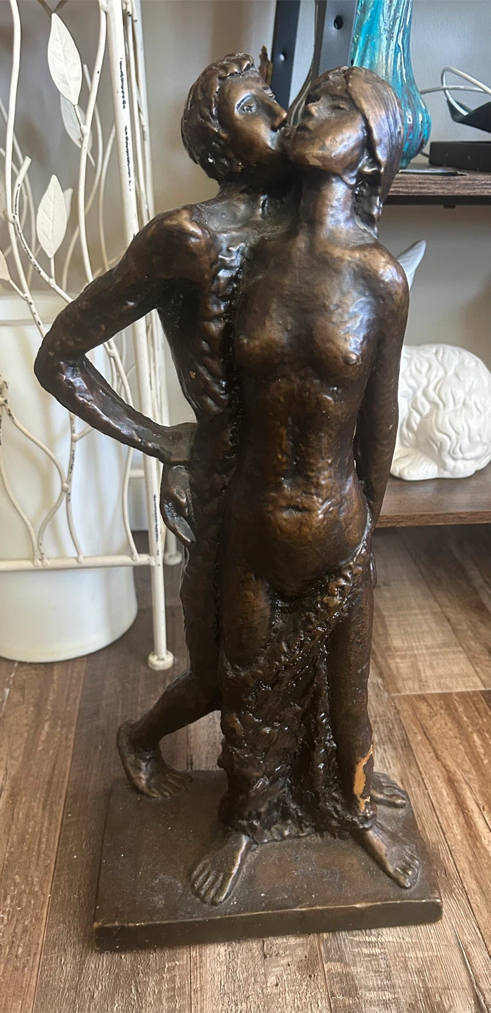 Bronze Sculpture of Embracing Couple