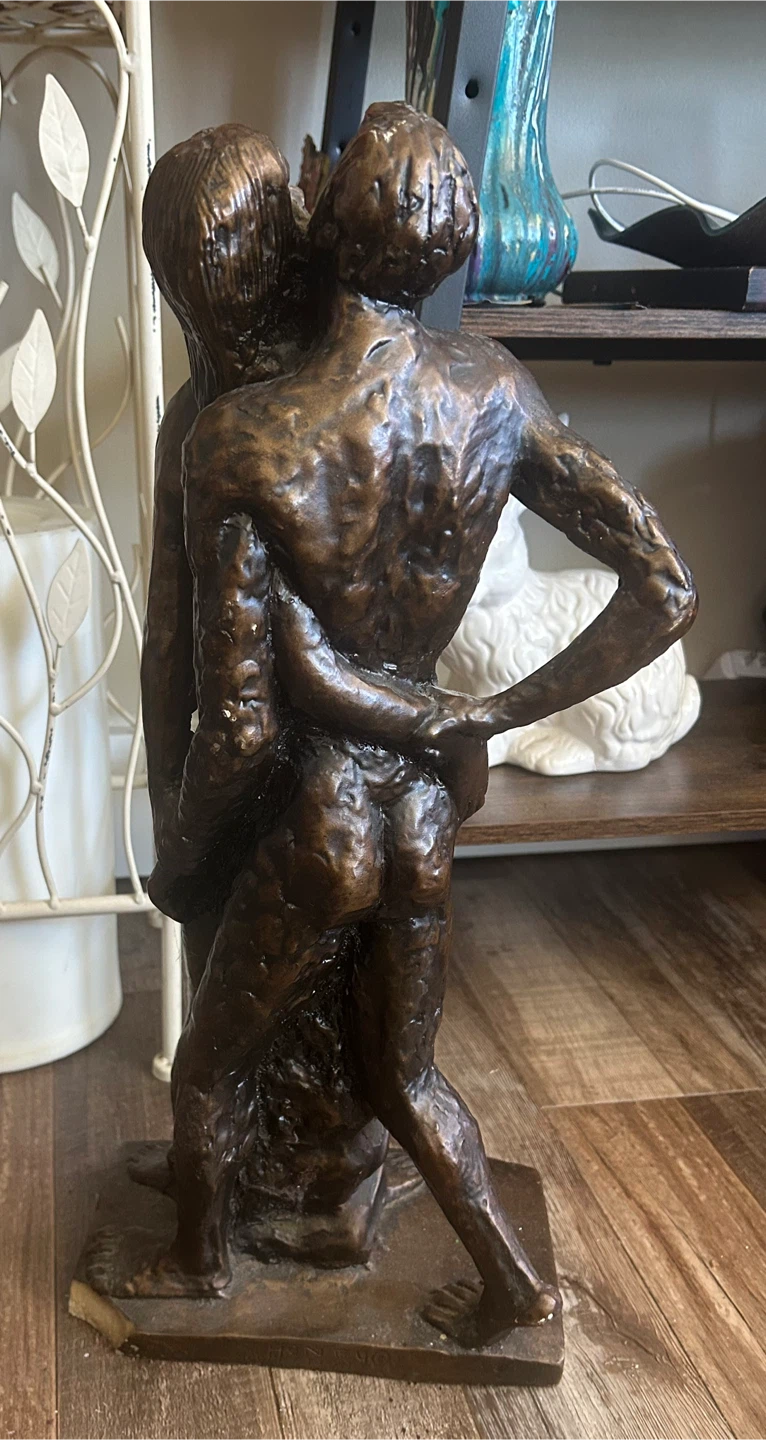 Bronze Sculpture of Embracing Couple - photo 2