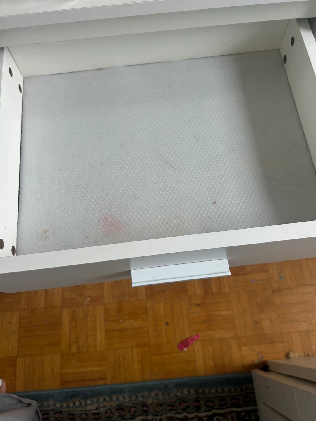 White Vanity Desk with Hollywood Mirror and Stool - photo 3