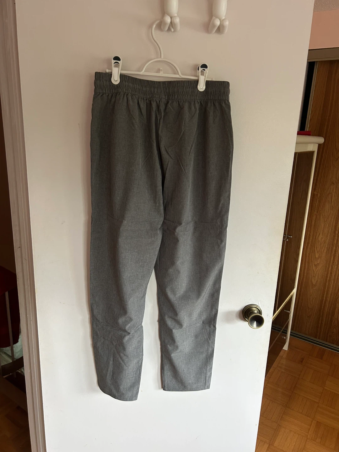 Grey Elastic Waist Pants with Drawstring - photo 3