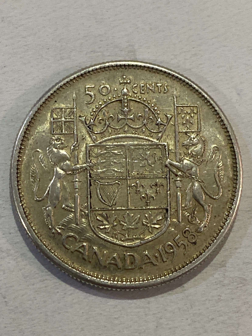 1958 Canada 50 Cents Coin - photo 2