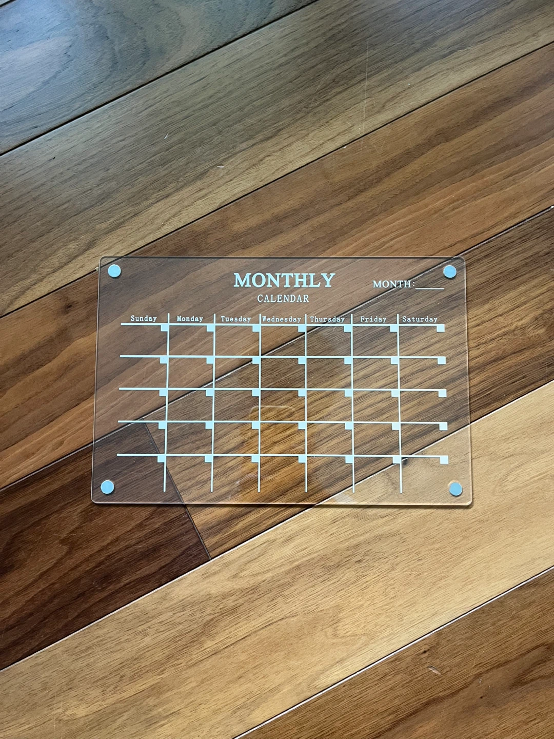 Clear Acrylic Monthly Magnetic Calendar