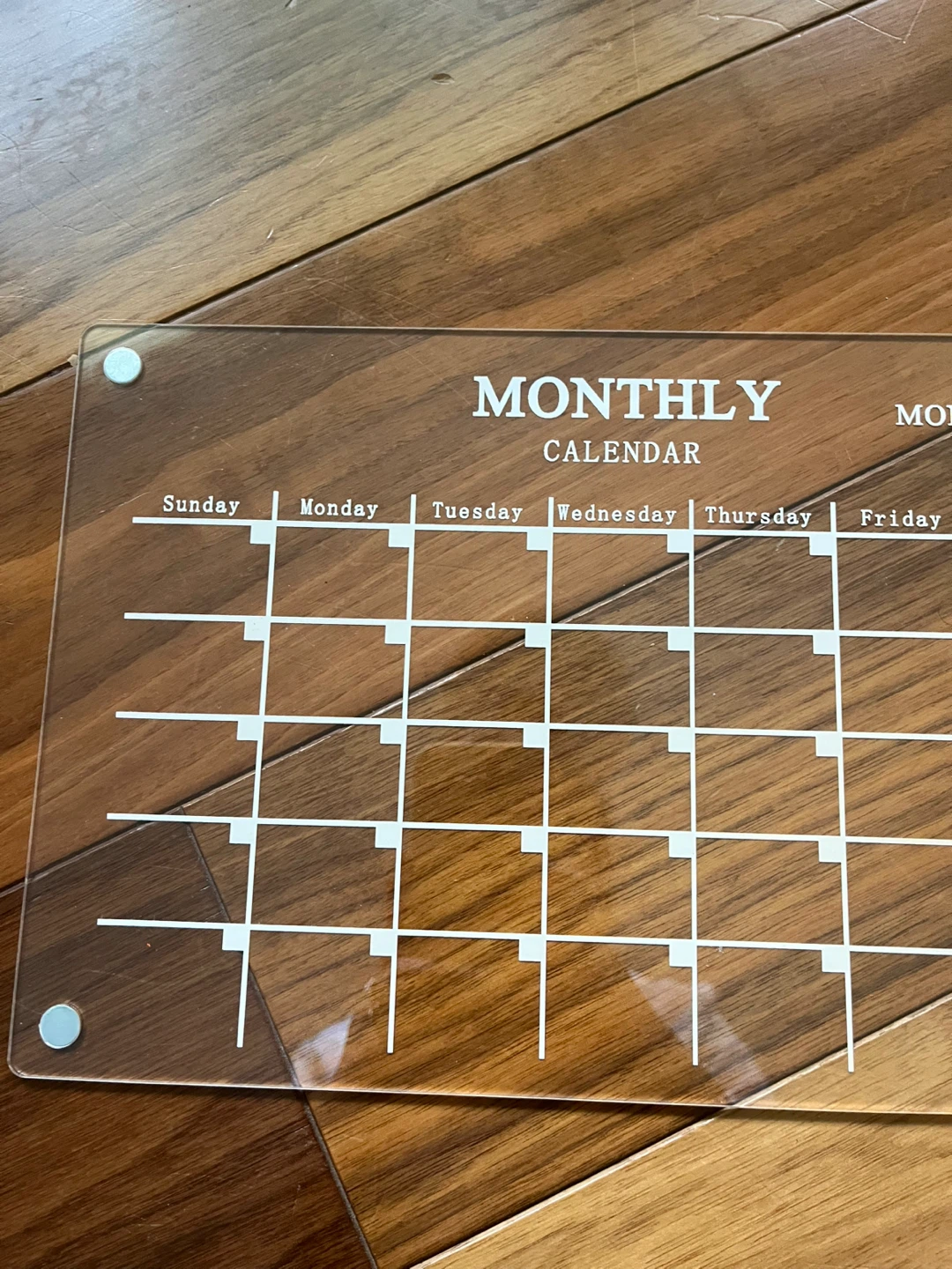 Clear Acrylic Monthly Magnetic Calendar - photo 2