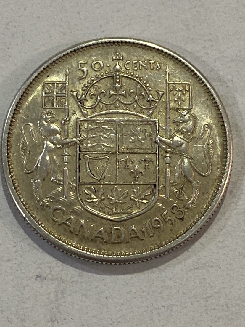 1958 Canada 50 Cents Coin - photo 2