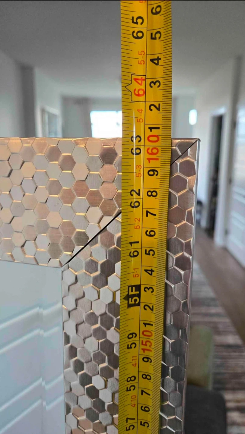 Large Decorative Mirror with Hexagonal Frame