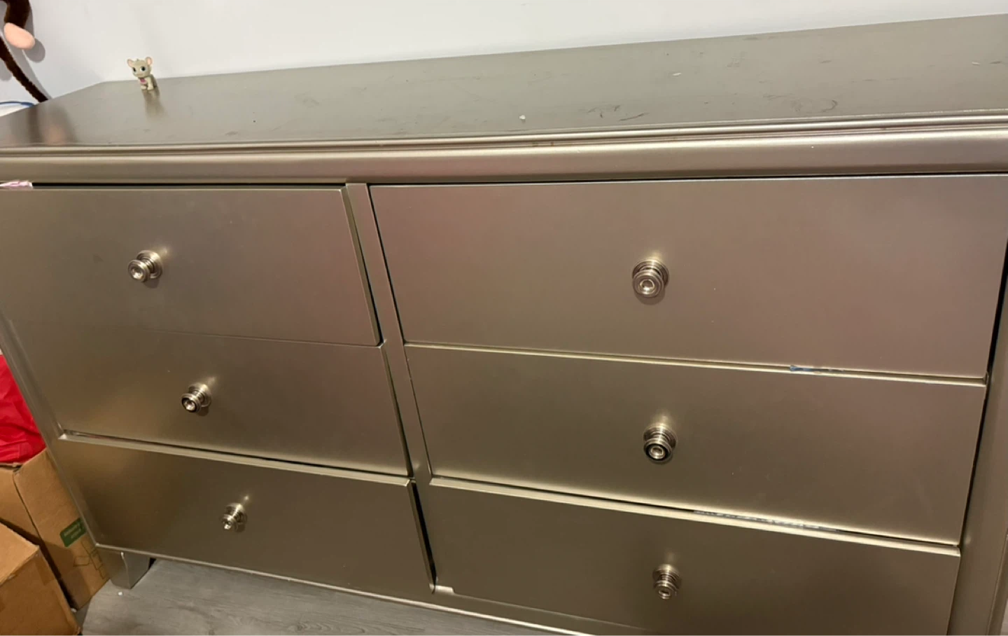 Gold Dresser with 6 Drawers