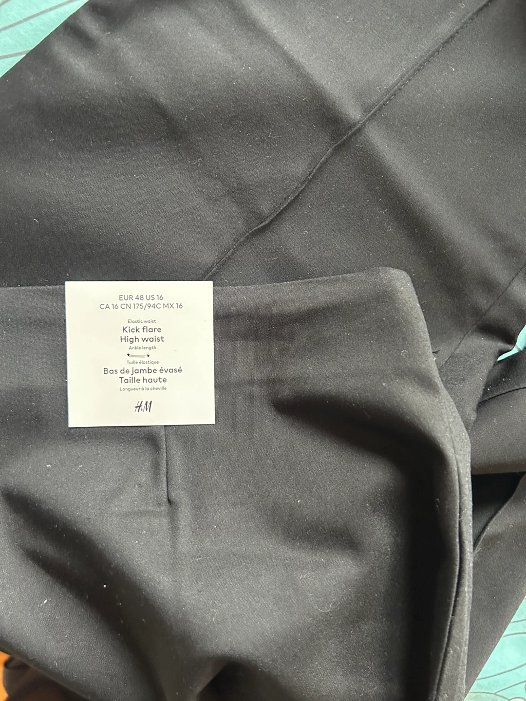 H&M Black Kick Flare High Waist Pants Size 16 - photo 4