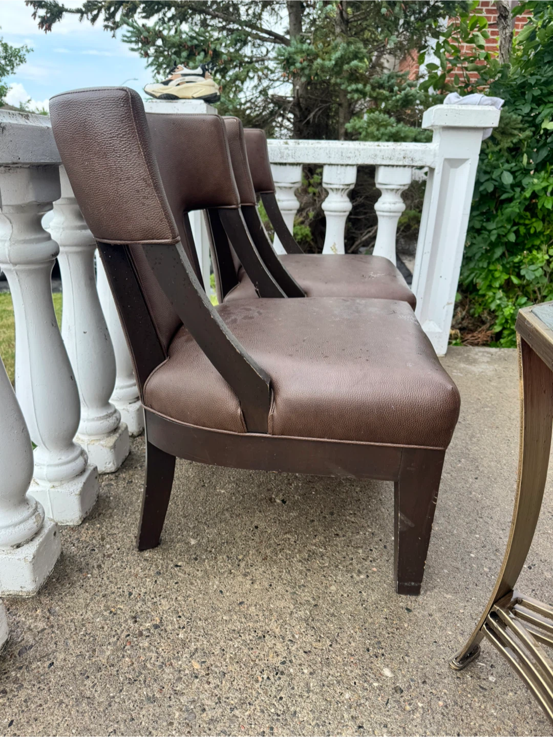 Set of 2 Brown Faux Leather Dining Chairs - photo 2